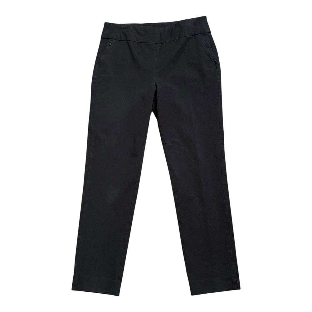 Soft Surroundings Pants Womens M Black Slim Straight Stretch Pull On 28" Inseam